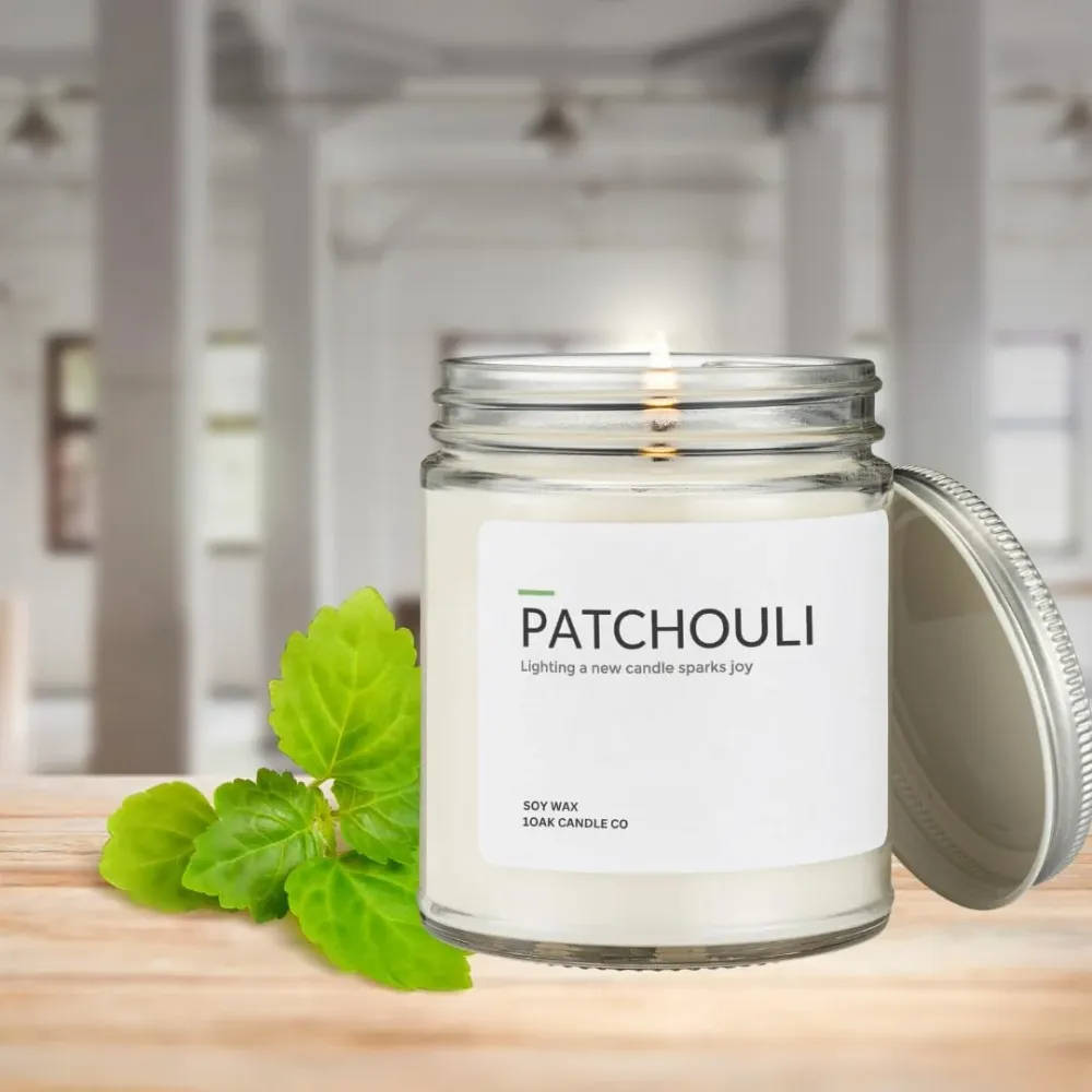 Vela Artesanal 1 Mecha Patchouli Cera Soja 50hr 400gr Índigo72.com