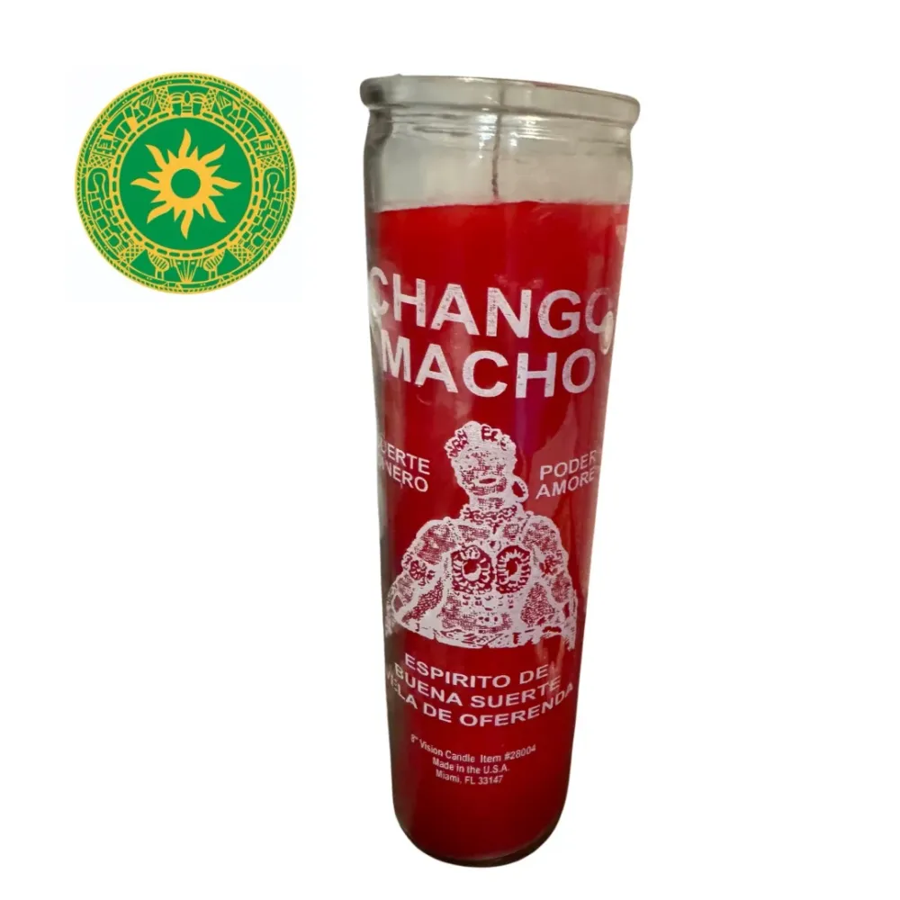 Vela de 8” para Chango Macho Suerte y Dinero – Spiritual Ritual Candle Altars and Traditional Use Inshe Miami