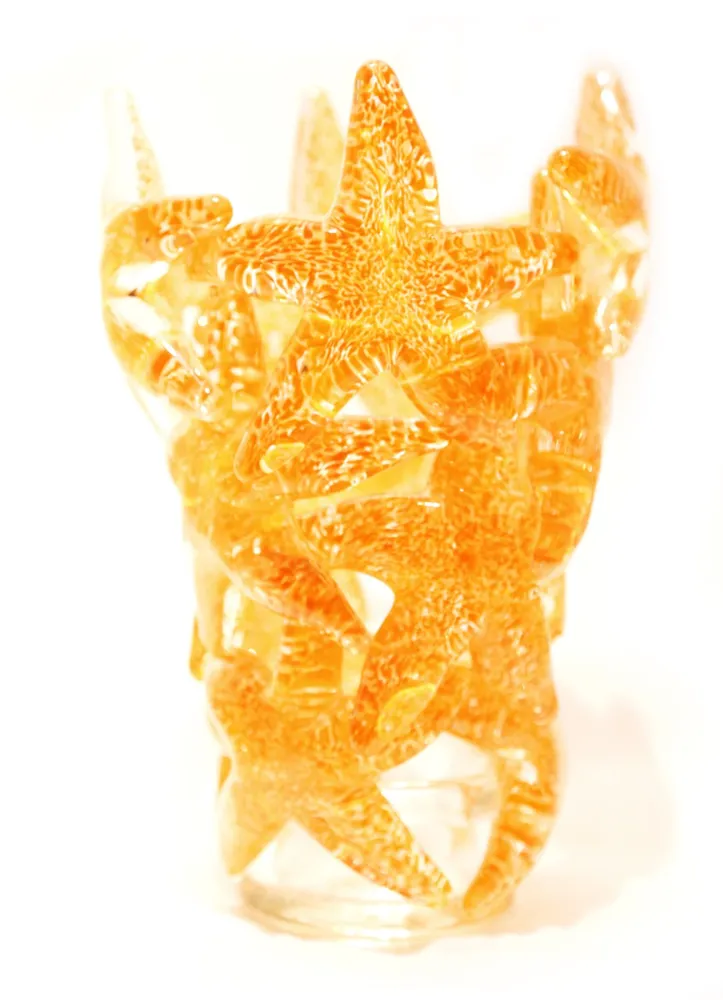 Jarrón de clúster de estrella de mar amarillo John Gibbons