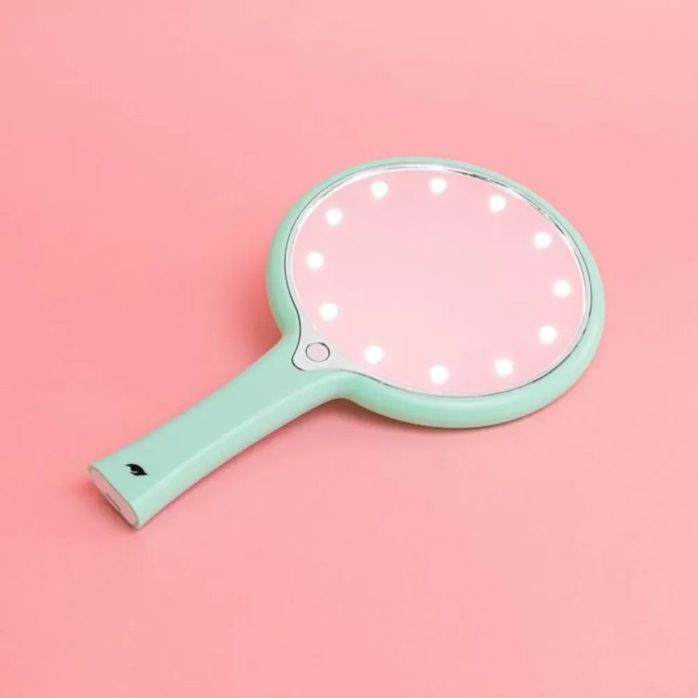 ESPEJO DE MANO CON LUCES LED "MENTA" - KIMCHI CHIC