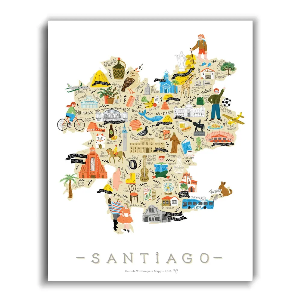 Santiago Ilustrado - Lámina MAPPIN