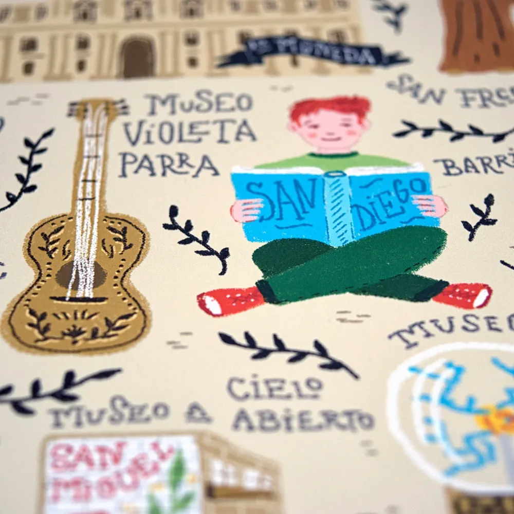Santiago Ilustrado - Lámina MAPPIN