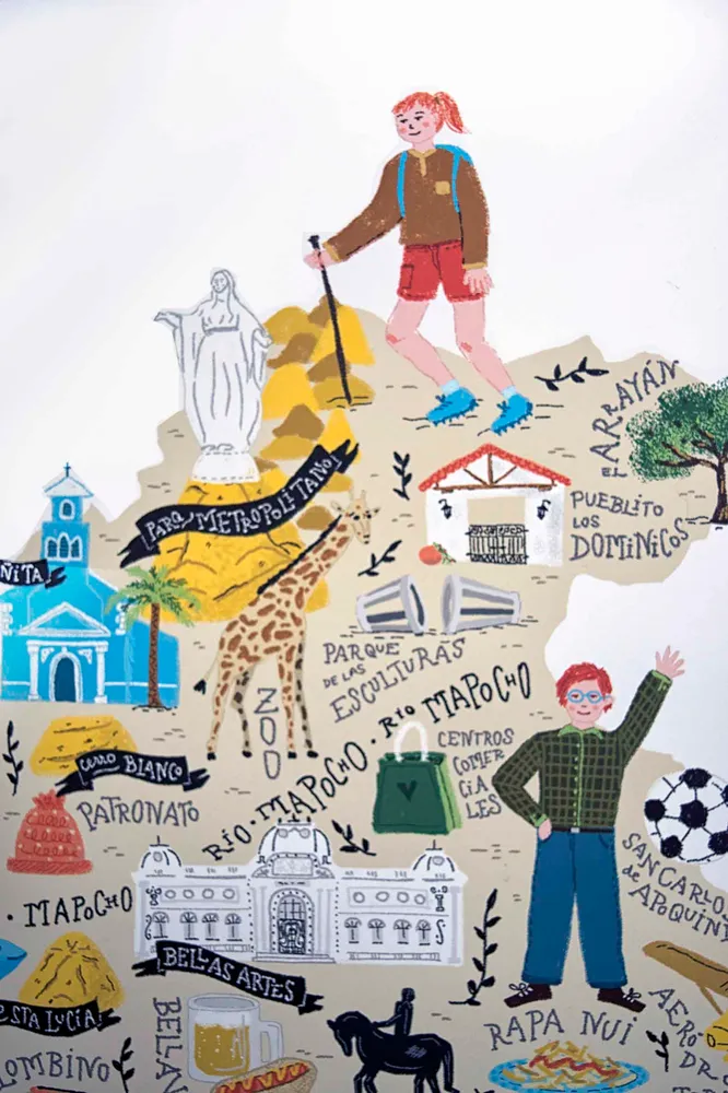 Santiago Ilustrado - Lámina MAPPIN