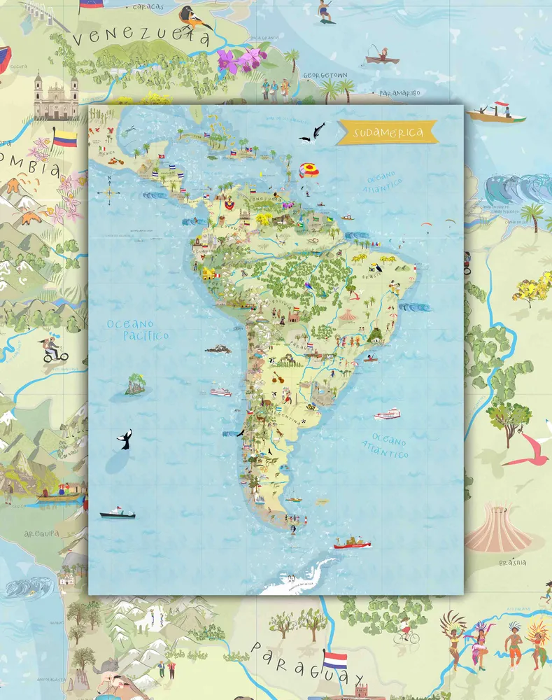 Sudamérica ilustrada - Lámina MAPPIN