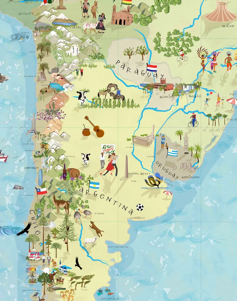 Sudamérica ilustrada - Lámina MAPPIN