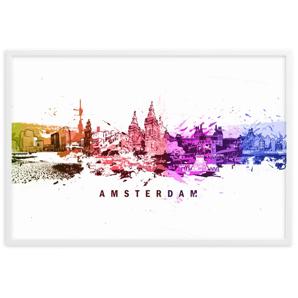 Póster con marco - Skyline Amsterdam Sin Marko Kurth