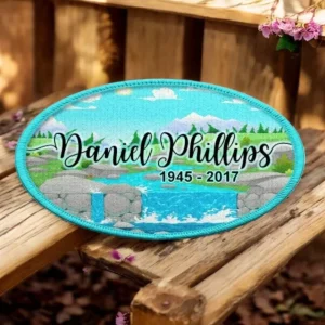 Óvalo del arroyo del río en memoria de Patch Memorial Keepsakes