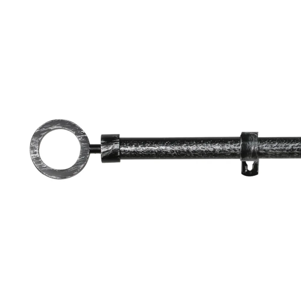 Barra De Cortinas Universal Extensible Metal Aro. Negro+Gris MERCURY HOME