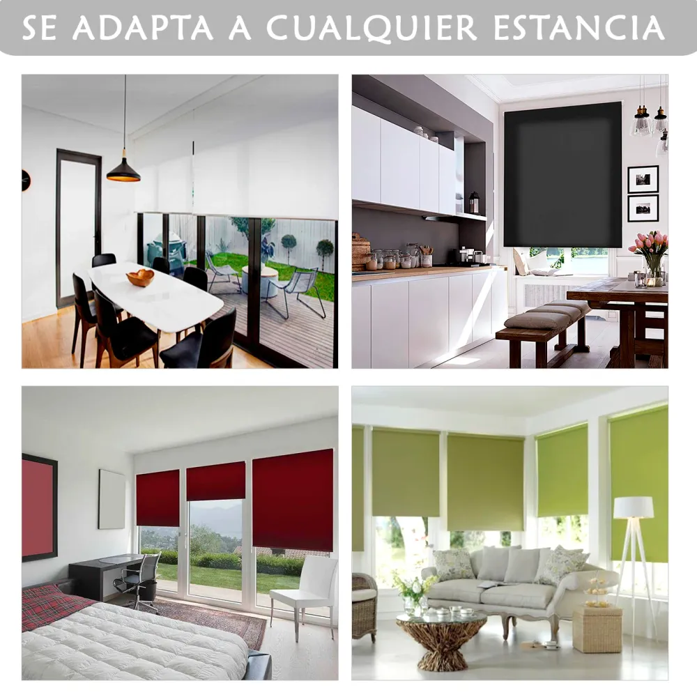 Estor Enrollable Translúcido Liso Negro MERCURY HOME