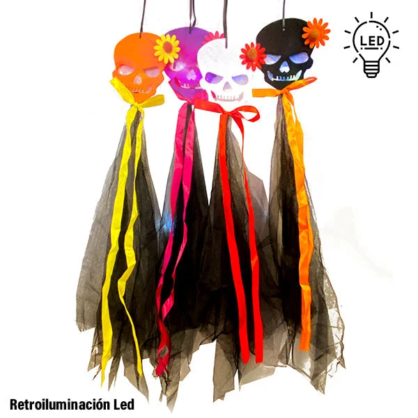 Colgante Paño Led Calavera Mi tienda