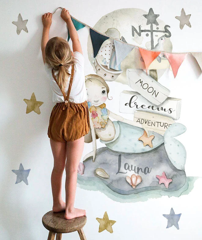SIRENA Vinilo infantil personalizable Mondo
