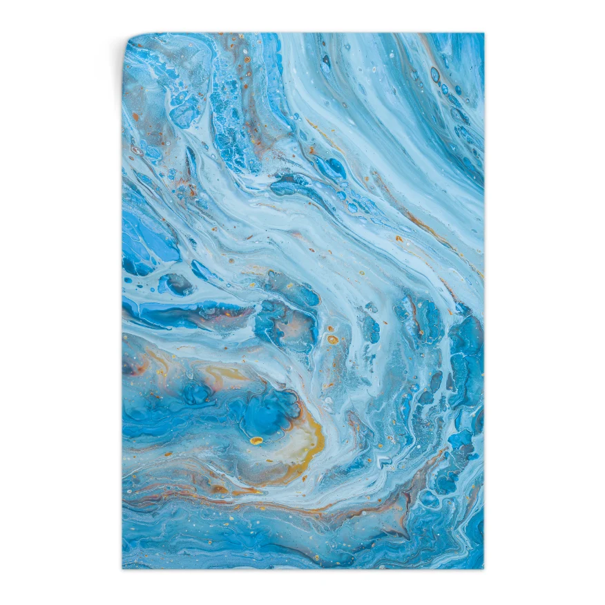 Mármol Azul y Oro Poster