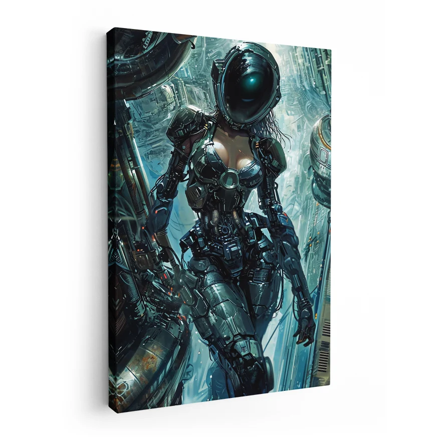 Mujer Cyborg Nave Espacial Poster