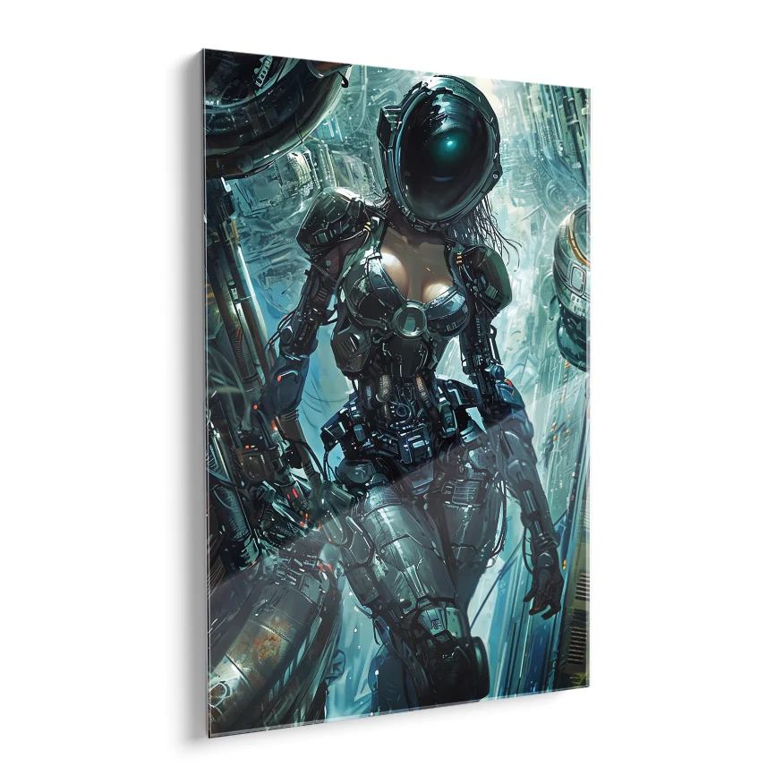 Mujer Cyborg Nave Espacial Poster