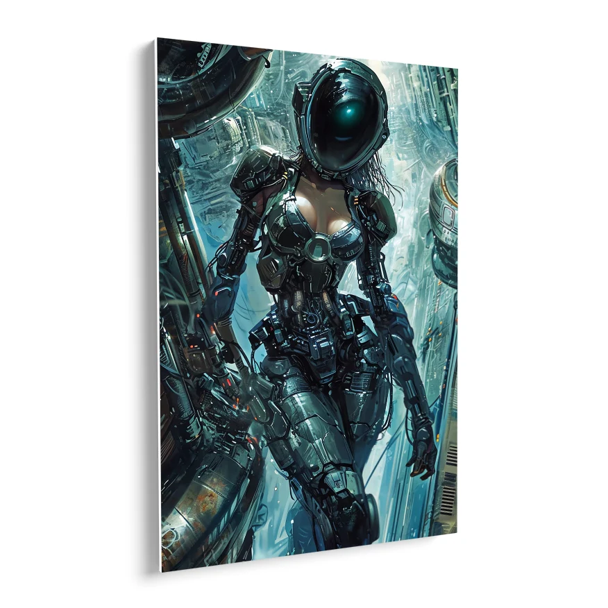 Mujer Cyborg Nave Espacial Poster