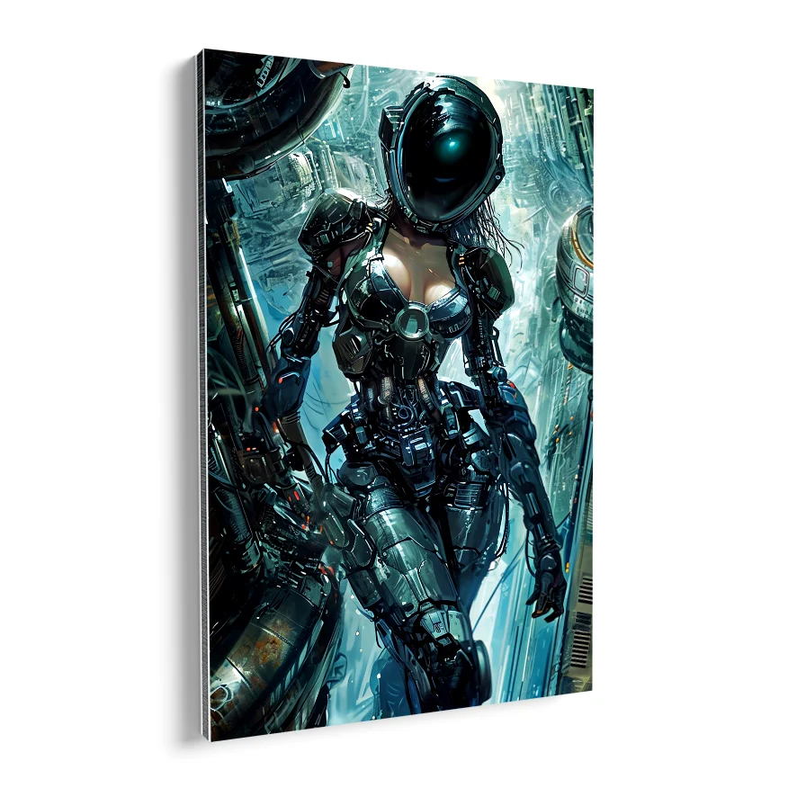 Mujer Cyborg Nave Espacial Poster