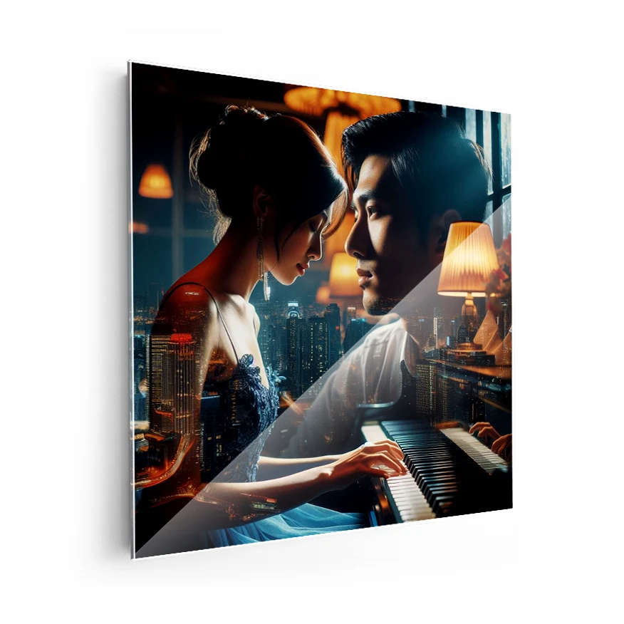 Mujer Pianista Y Hombre Poster