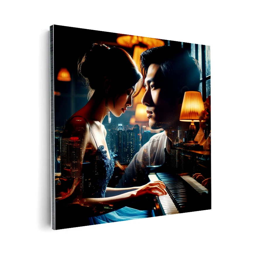 Mujer Pianista Y Hombre Poster