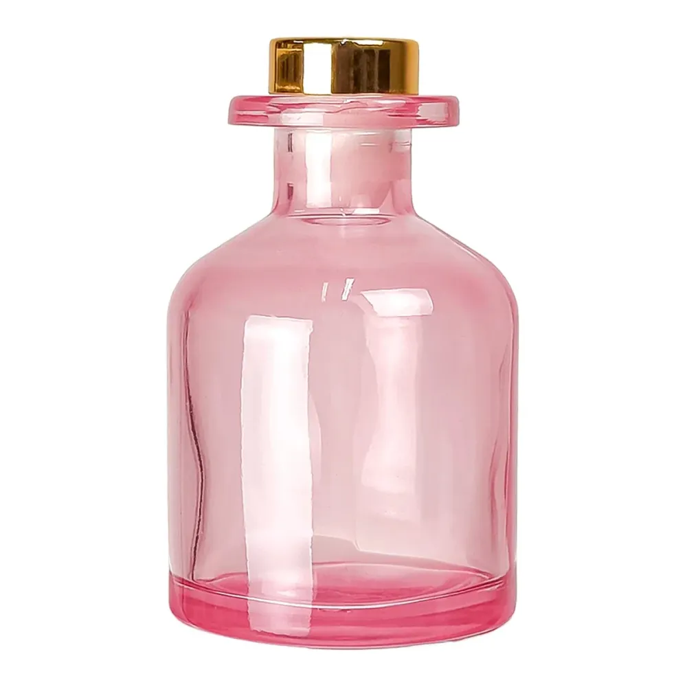 100ml Florida - Frasco para Difusor de Vidrio - Botella Difusor de Varillas Redondo - Rosa Transparente My Store