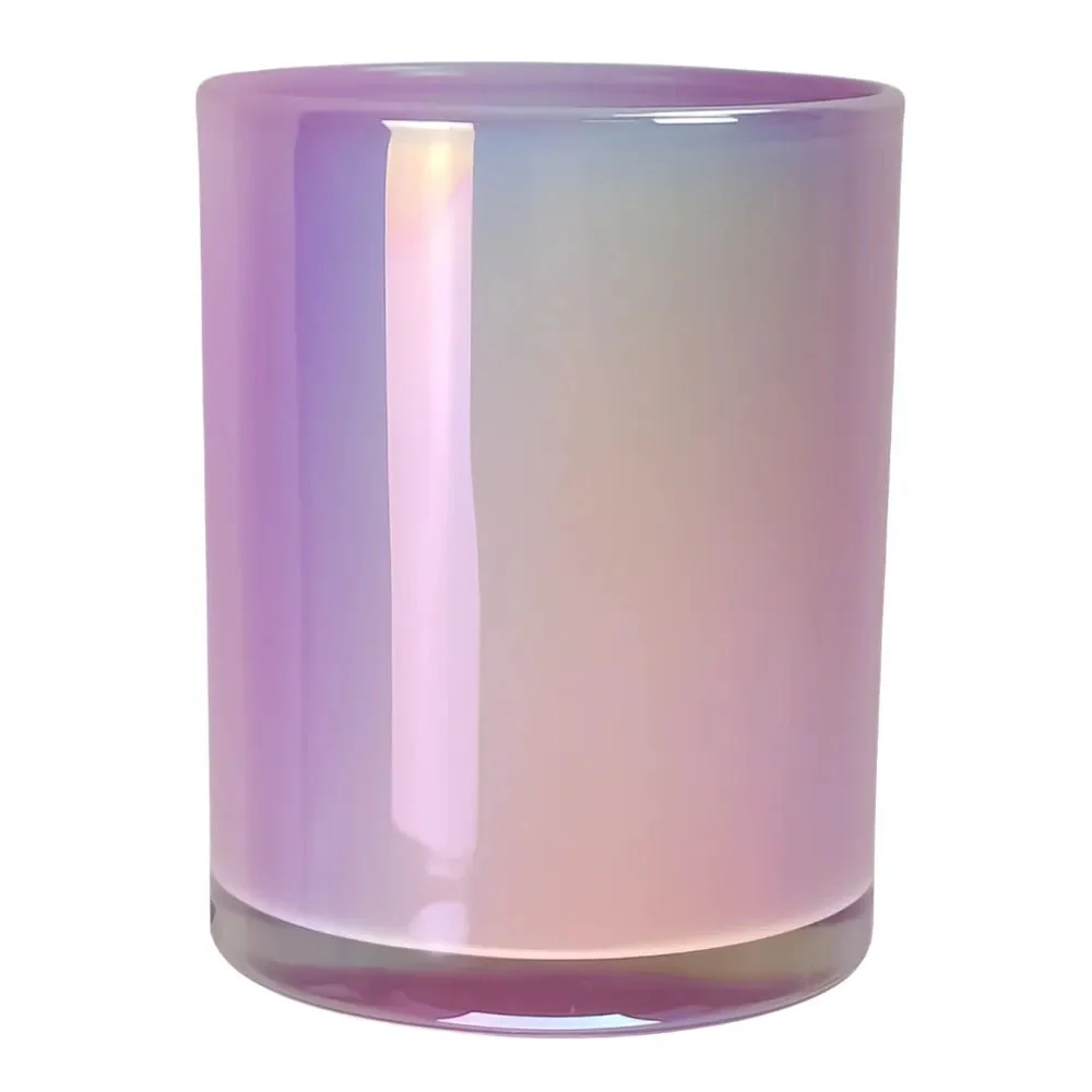 210ml - Mónaco Vaso de Vidrio para Velas - Frasco Morado Claro Arcoíris Tornasol Brillante My Store
