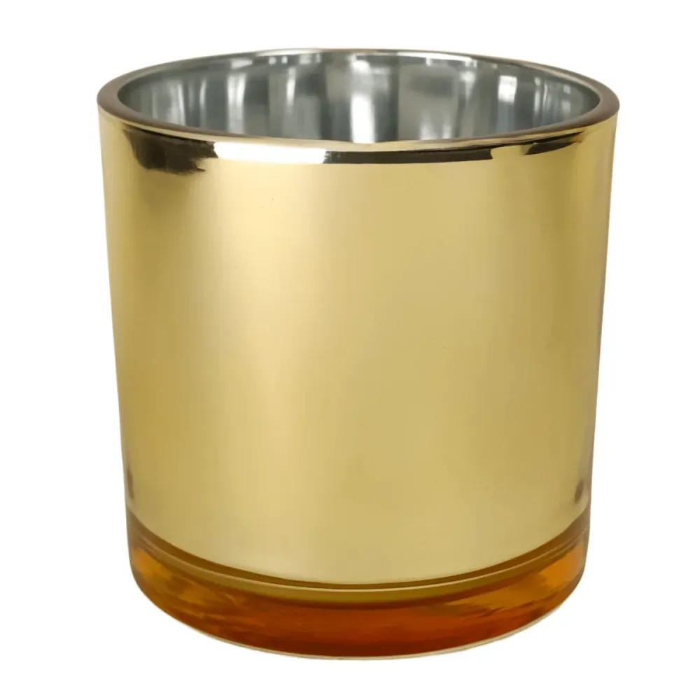210ml - Mónaco Vaso de Vidrio para Velas - Dorado Metálico My Store