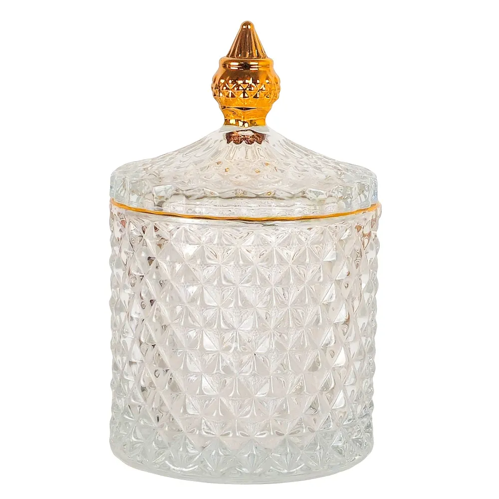 300ml - París Vaso de lujo de vidrio para velas - Transparente con Oro My Store
