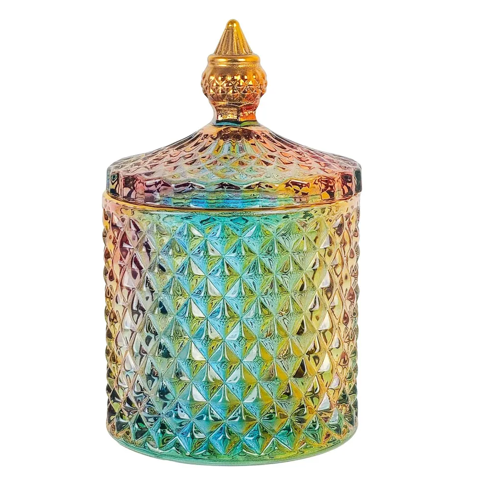 300ml - París Vaso de lujo de vidrio para velas - Arcoíris con Oro My Store
