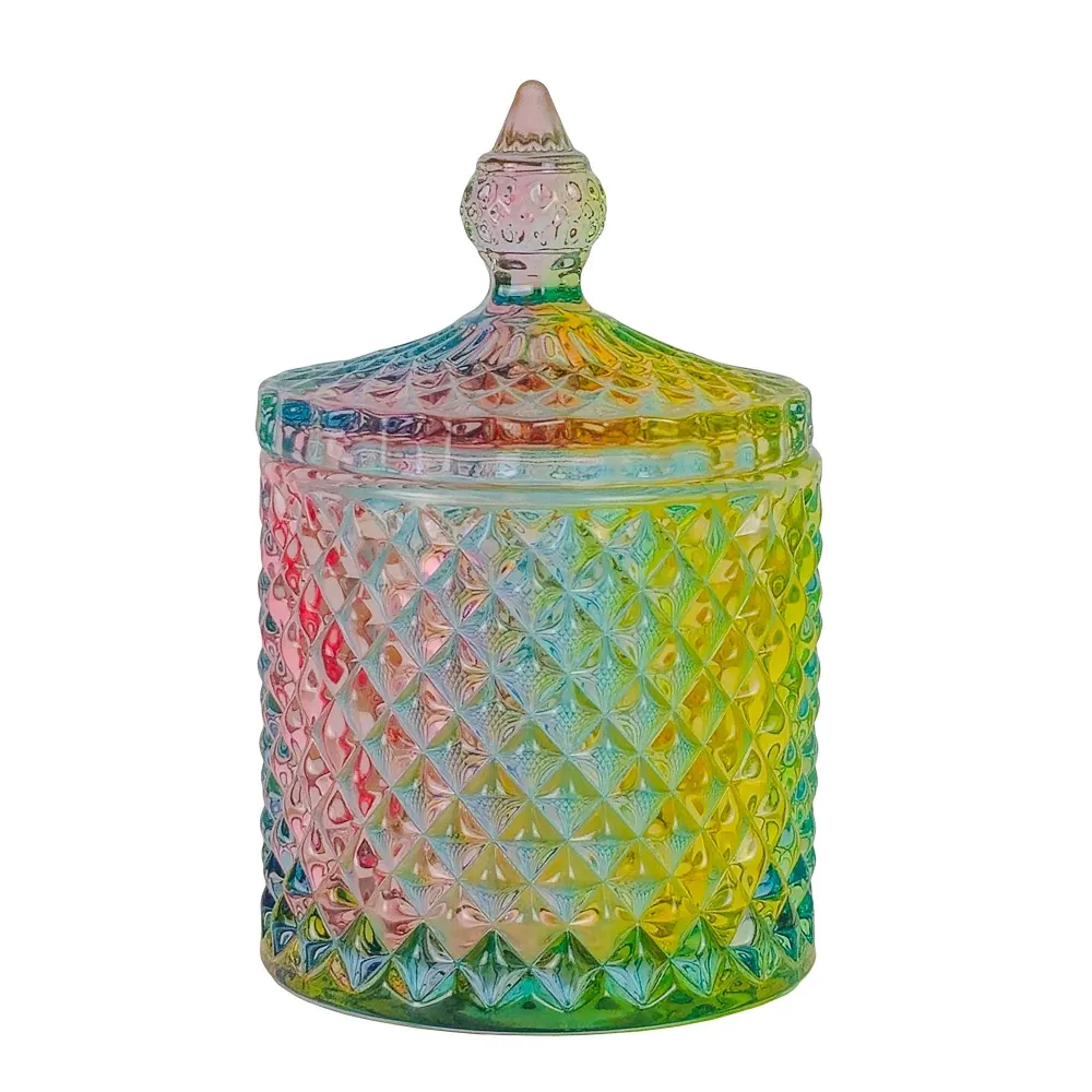 300ml - París Vaso de lujo de vidrio para velas - Arcoíris My Store