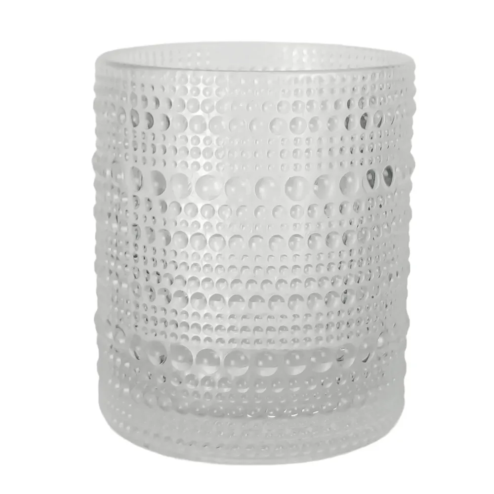 300ml - Tahití Vaso de vidrio con Diseño Perlado para velas - Transparente My Store