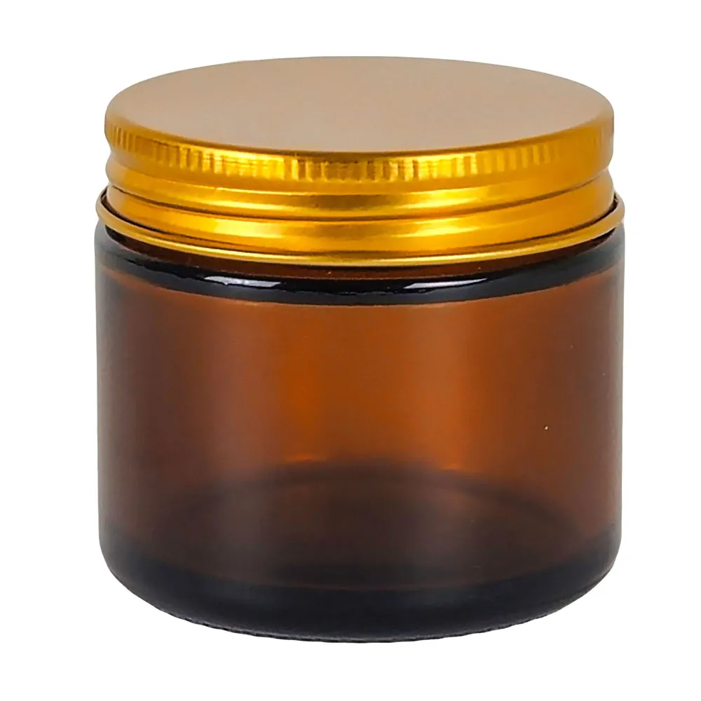 75ml - Miami Vaso de vidrio con rosca para velas - Ámbar con tapa dorada My Store