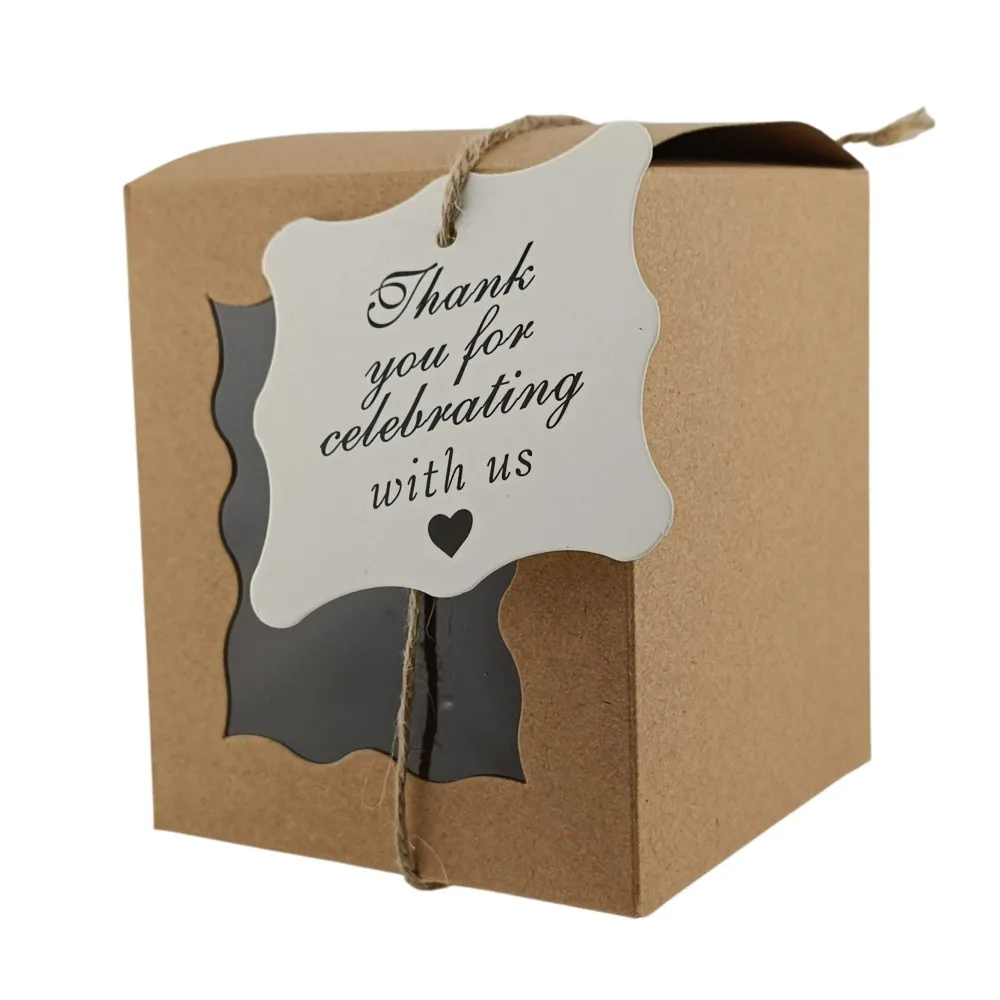 Caja Decorativa Cuadrada para Velas – Café- Ventana Ondulada | Chica 8.5x10 cm My Store