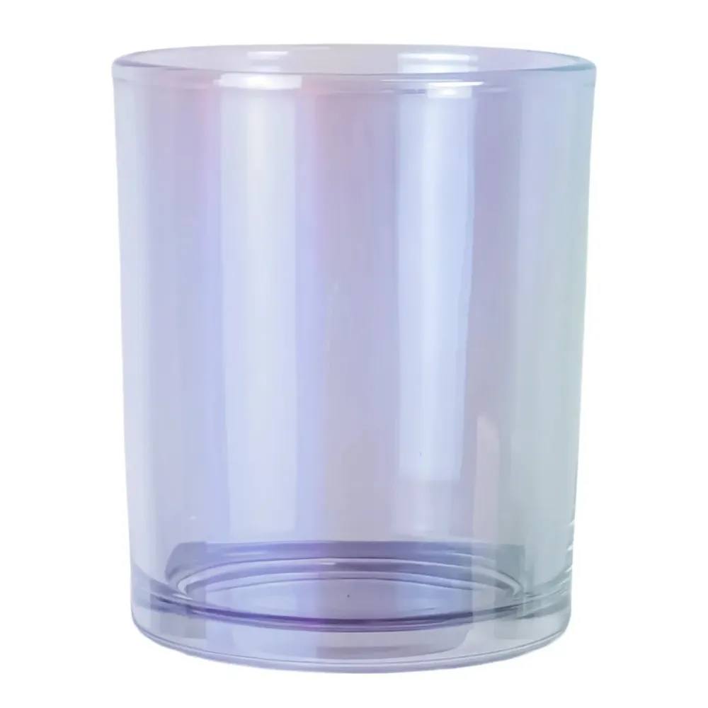 EOL - 210ml - Mónaco Vaso de vidrio para velas - Frasco Azul Morado Transparente Tornasol My Store