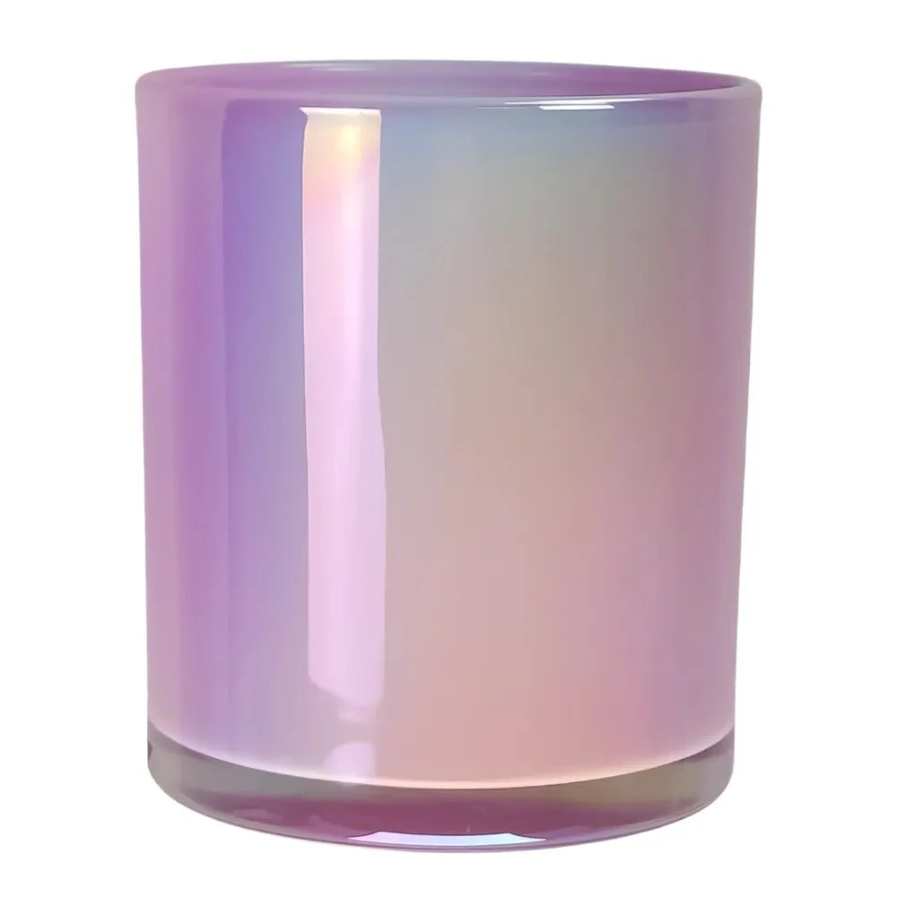 EOL - 450ml Mónaco Frasco de Vidrio para Velas - Morado Claro Pastel Tornasol Arcoíris Brillante My Store