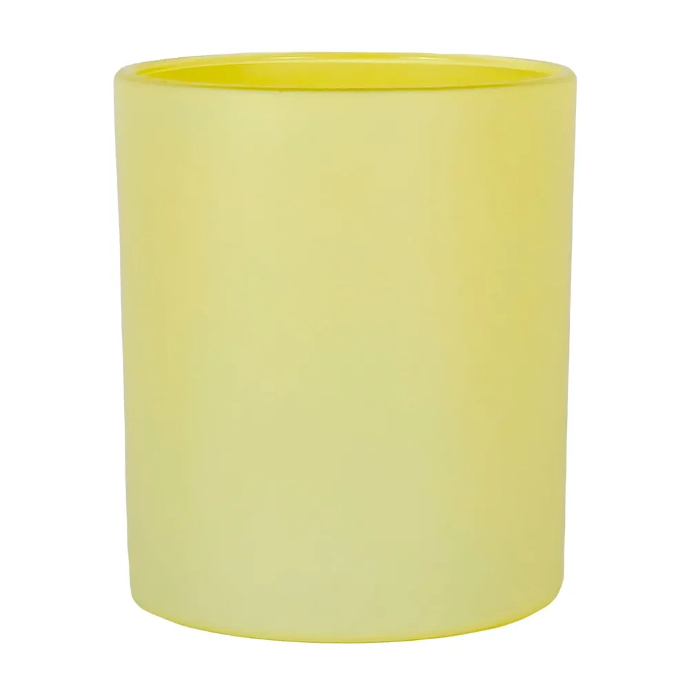 EOL - 450ml - Mónaco Vaso de vidrio para velas - Frasco Amarillo Pastel Mate My Store