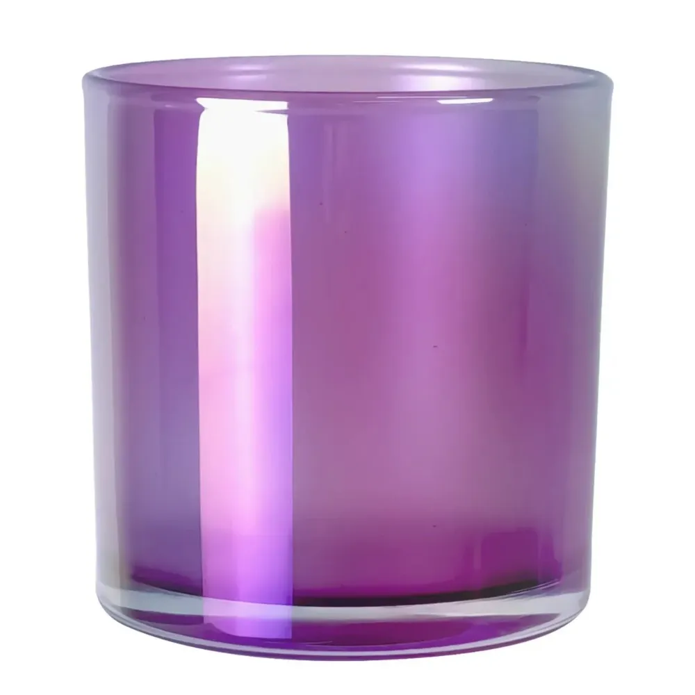EOL - 560ml - Mónaco Vaso de Vidrio para Velas - Morado Tornasol Arcoíris Brillante My Store