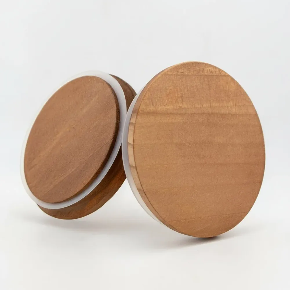 EOL - Tapa de Madera Pino Horneado XS con Anillo de Silicón para Vasos de Velas - Natural My Store