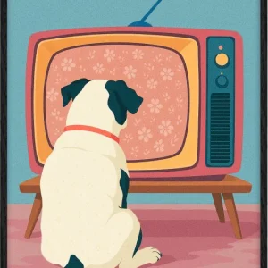 Dog watching TV Namifa