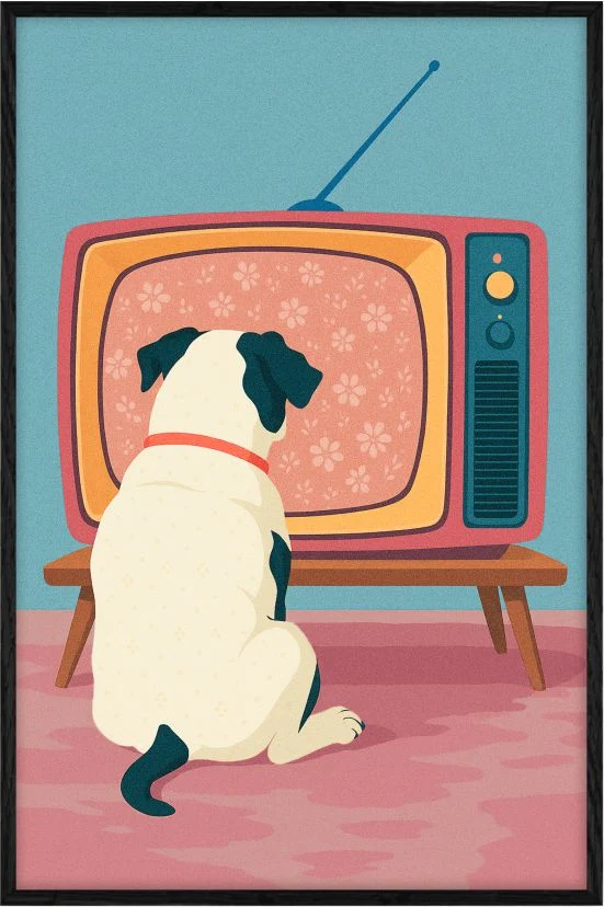 Dog watching TV Namifa