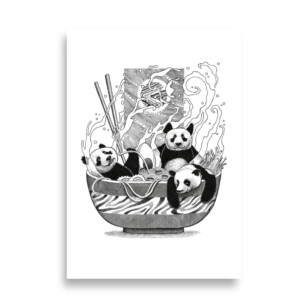 Póster - Panda Ramen Pavel Illustrations