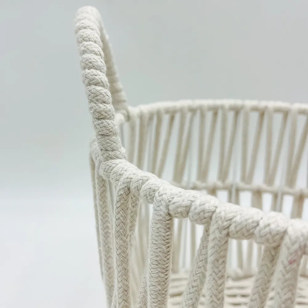 Cesta blanca cuerda asas L Petra Decora