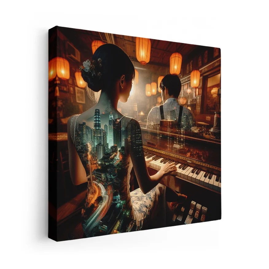 Piano Y Pareja De Espaldas Poster