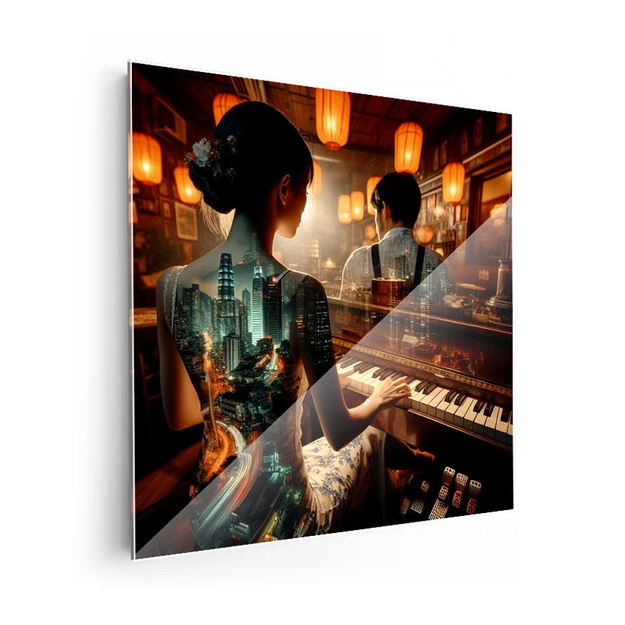 Piano Y Pareja De Espaldas Poster