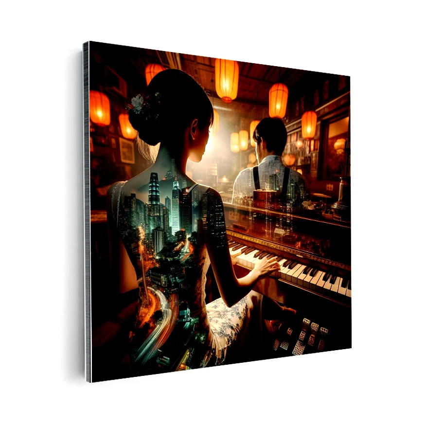 Piano Y Pareja De Espaldas Poster