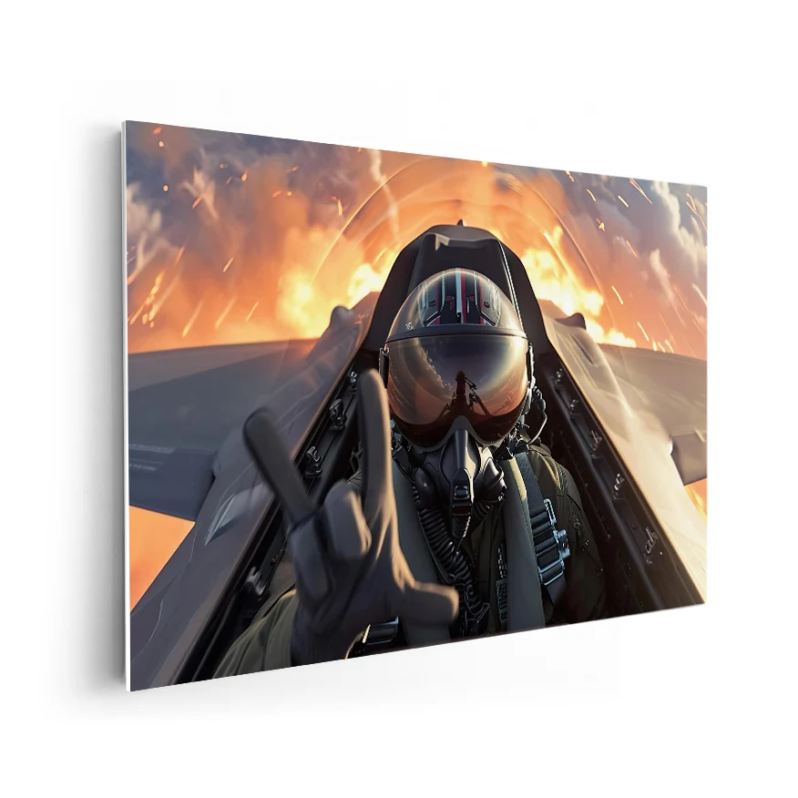 Piloto Avión de Combate Saludo Poster