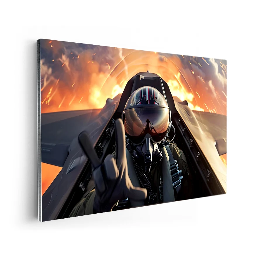 Piloto Avión de Combate Saludo Poster