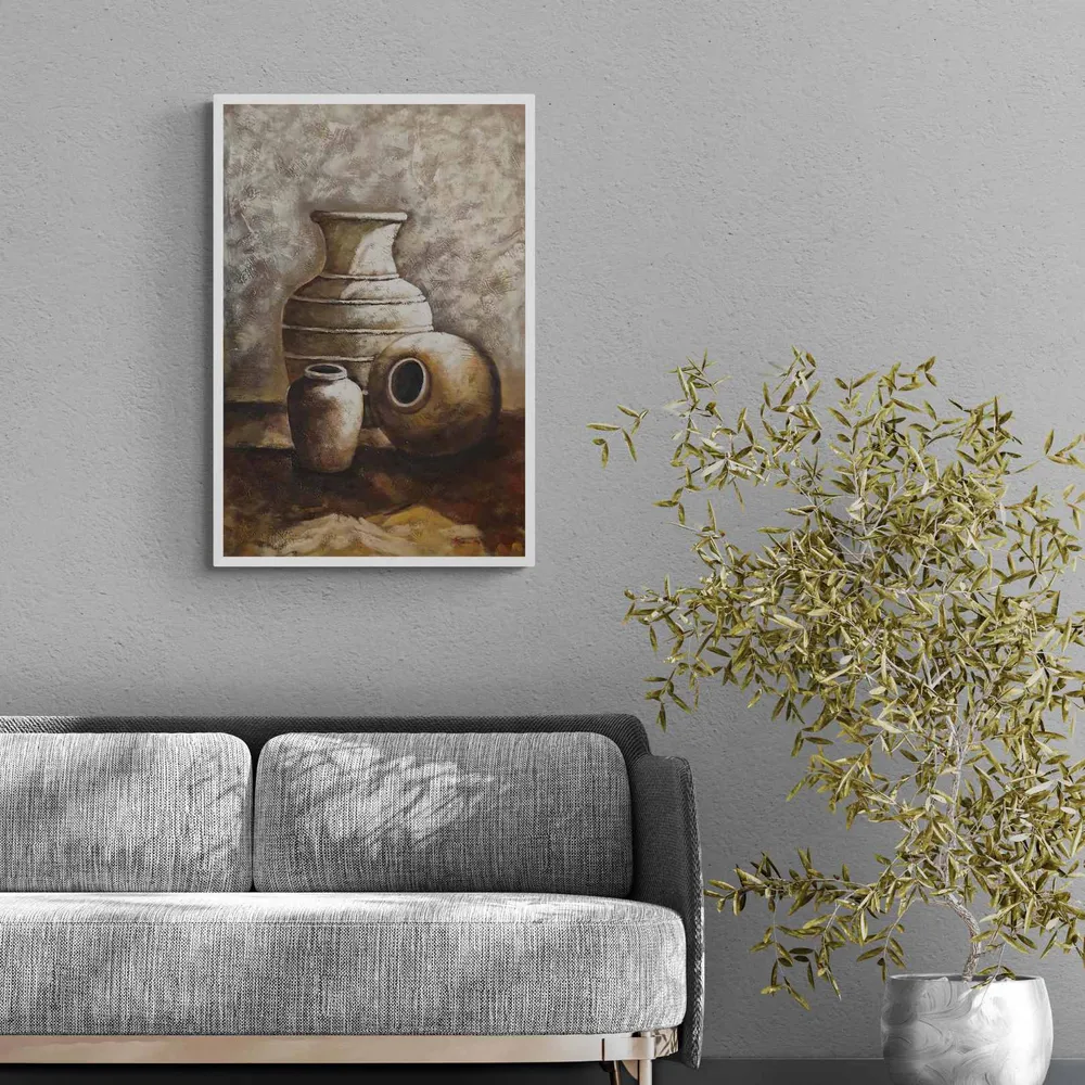 Pintura Bodegón Ánforas 60x90 cm
