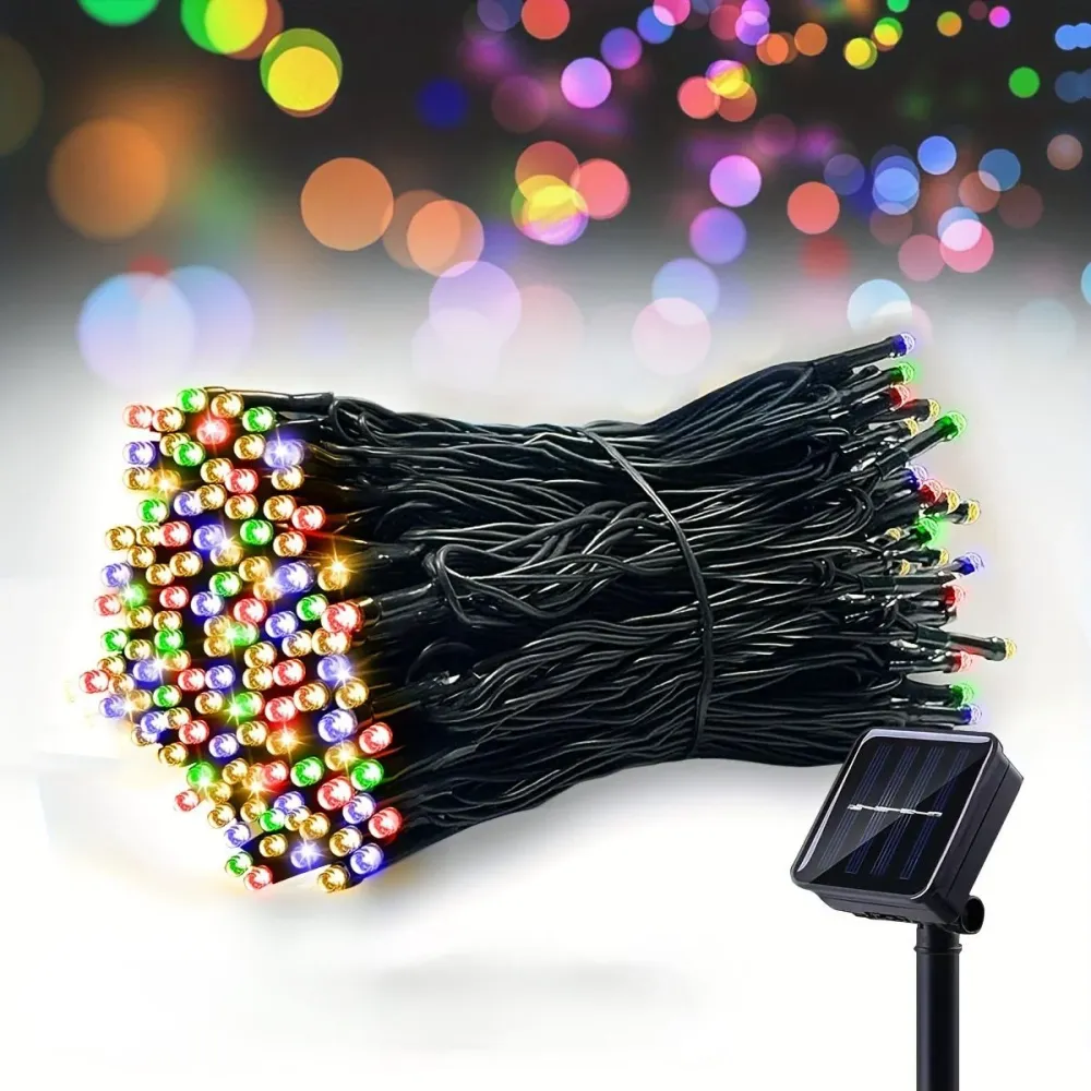 Luz luces de navidad con panel solar lineales 300 led 30 metros Plaza Dragon