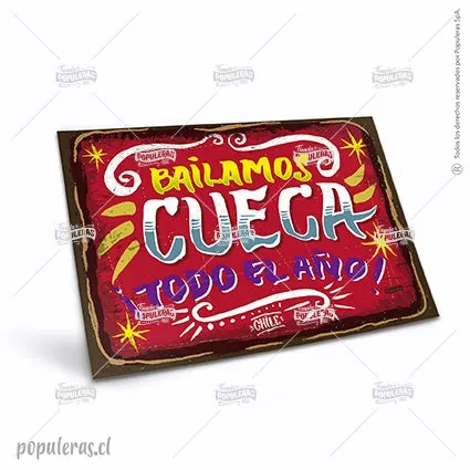 Cartel Bienvenidos mi Quincho gde. Populeras