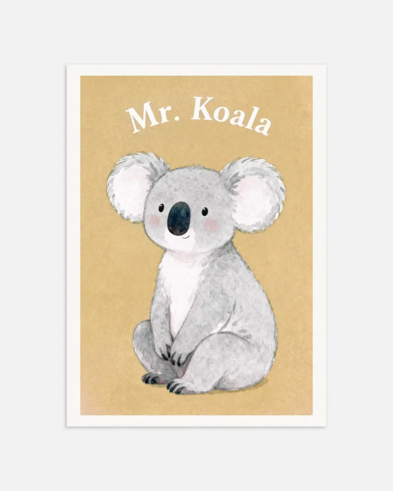 Arte de pared de koala para habitación infantil Posterscape Creative Studio