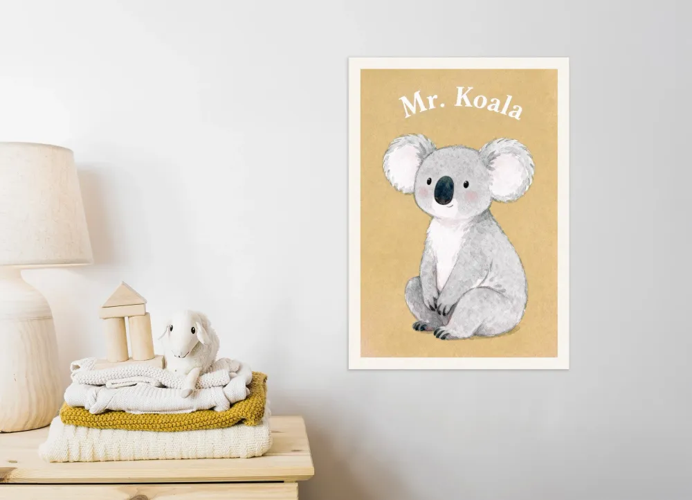 Arte de pared de koala para habitación infantil Posterscape Creative Studio